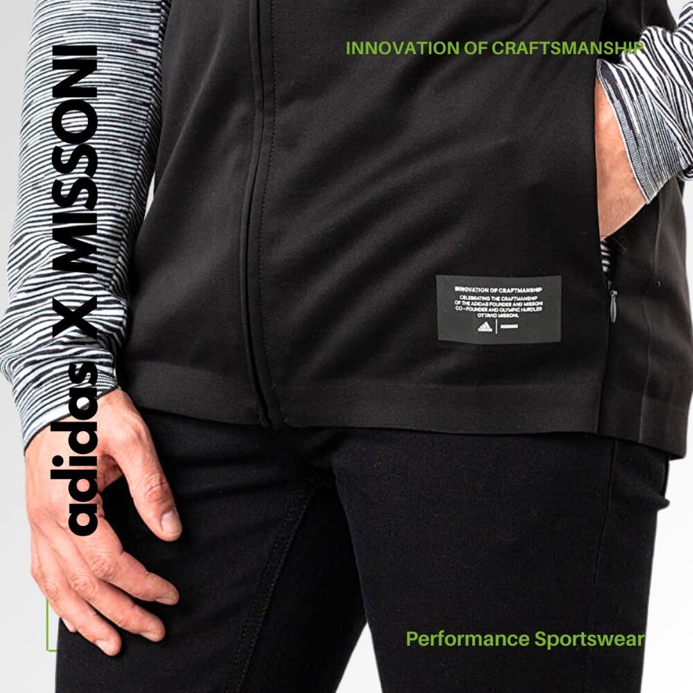 ADIDAS X MISSONI Men's 'PHX' Knit Space-Dyed Melange Jacket Black/White/Gray - L - Picture 13 of 13